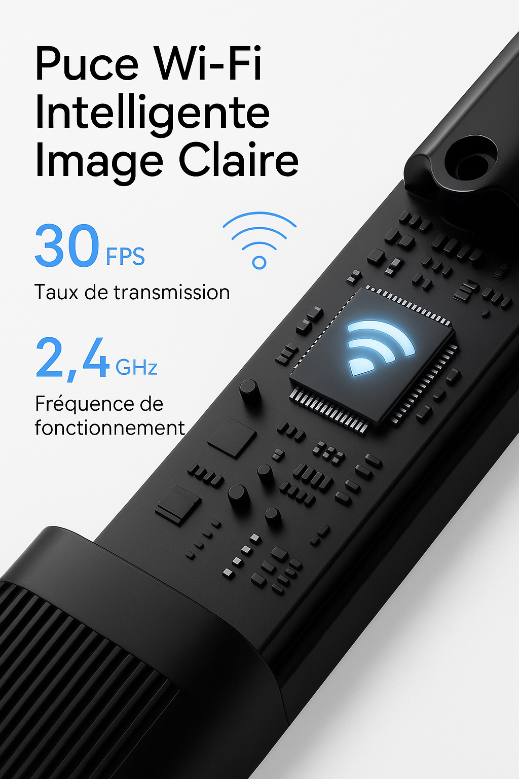Nettoyeur d’oreille avec caméra HD (Wi-Fi) – Otoscope électronique + embouts souples – Kit retrait cérumen iPhone/Android